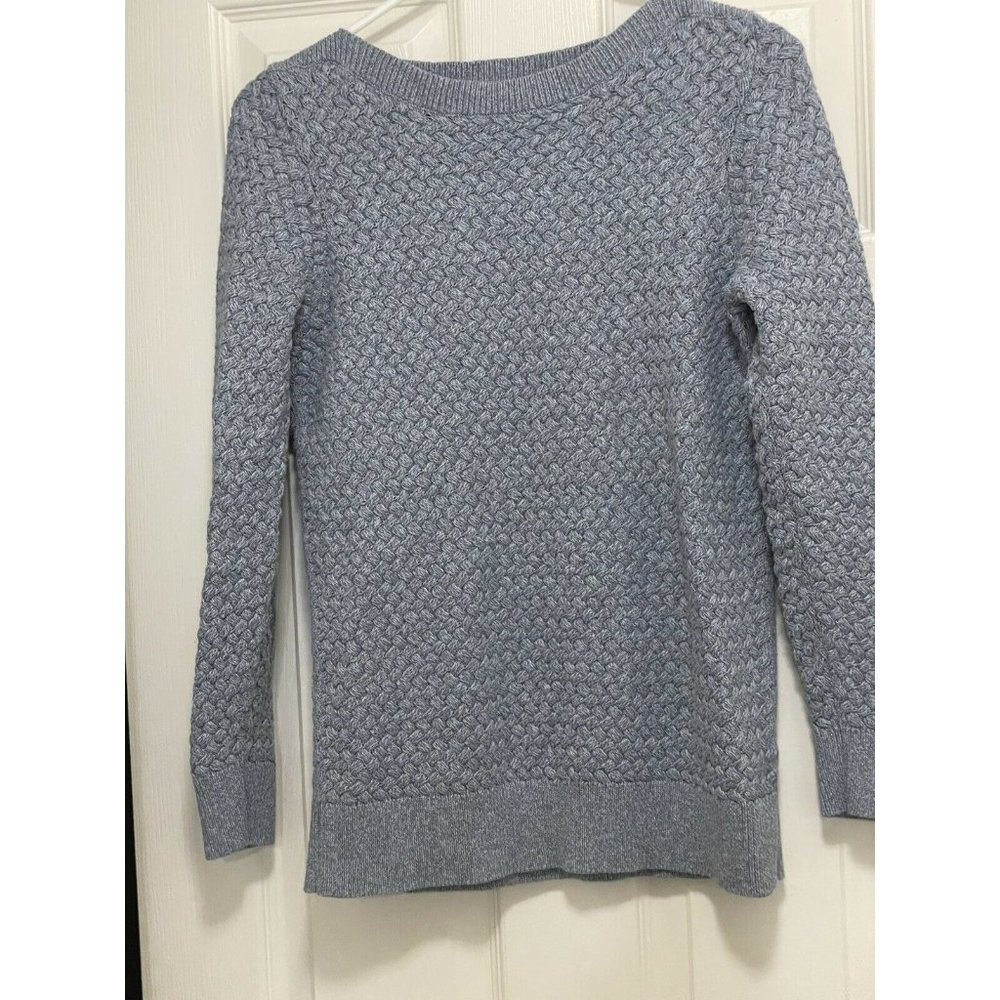 Womens Size M LL Bean Cable Knit Sweater Blue